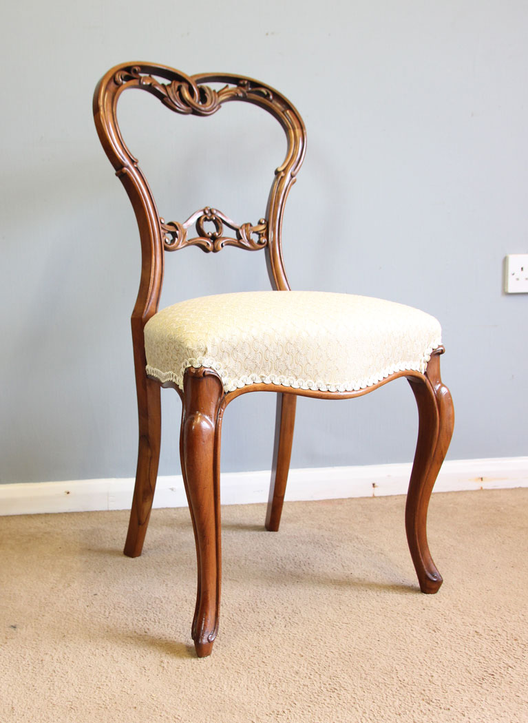 12179r7 Antique Victorian Walnut Bedroom Side Chair,