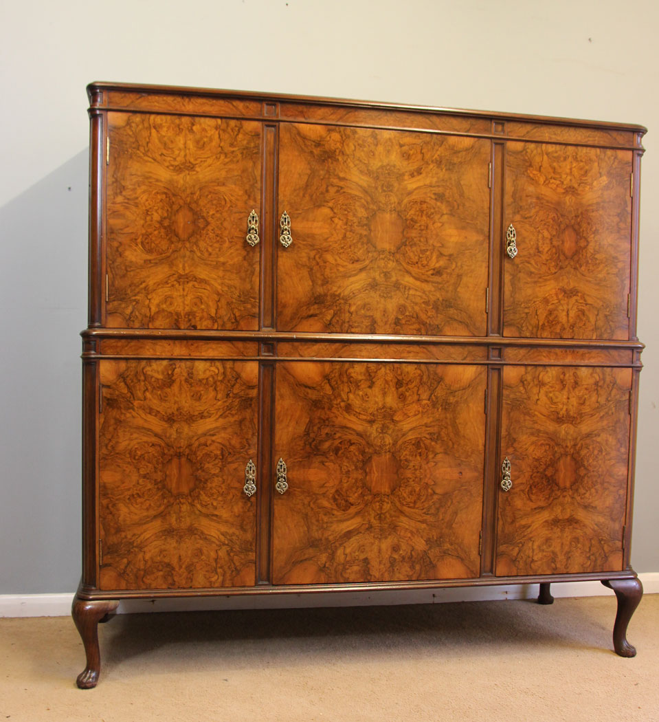 12180r15 Antique Burr Walnut Drinks Side Cabinet,