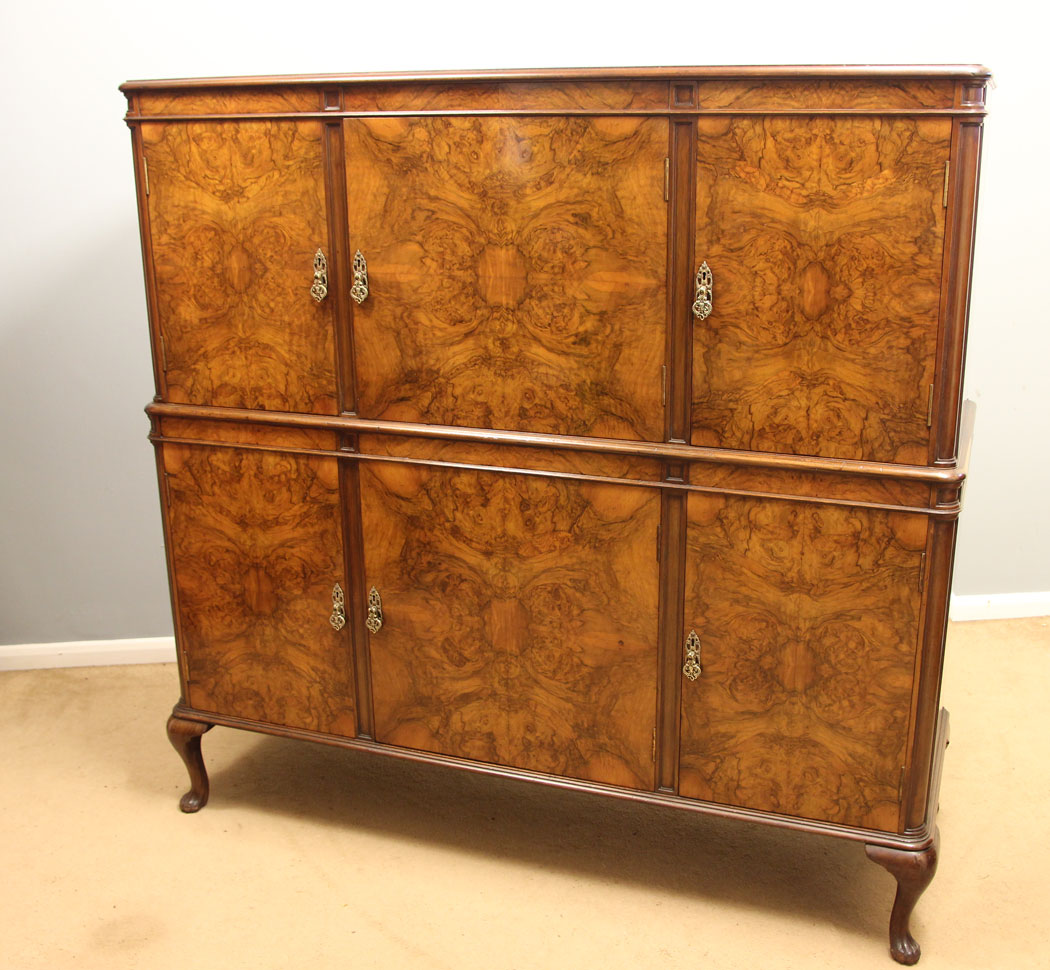 12180r2 Antique Burr Walnut Drinks Side Cabinet,