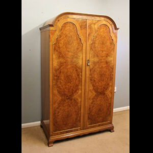 Antique Burr Walnut Double Wardrobe.