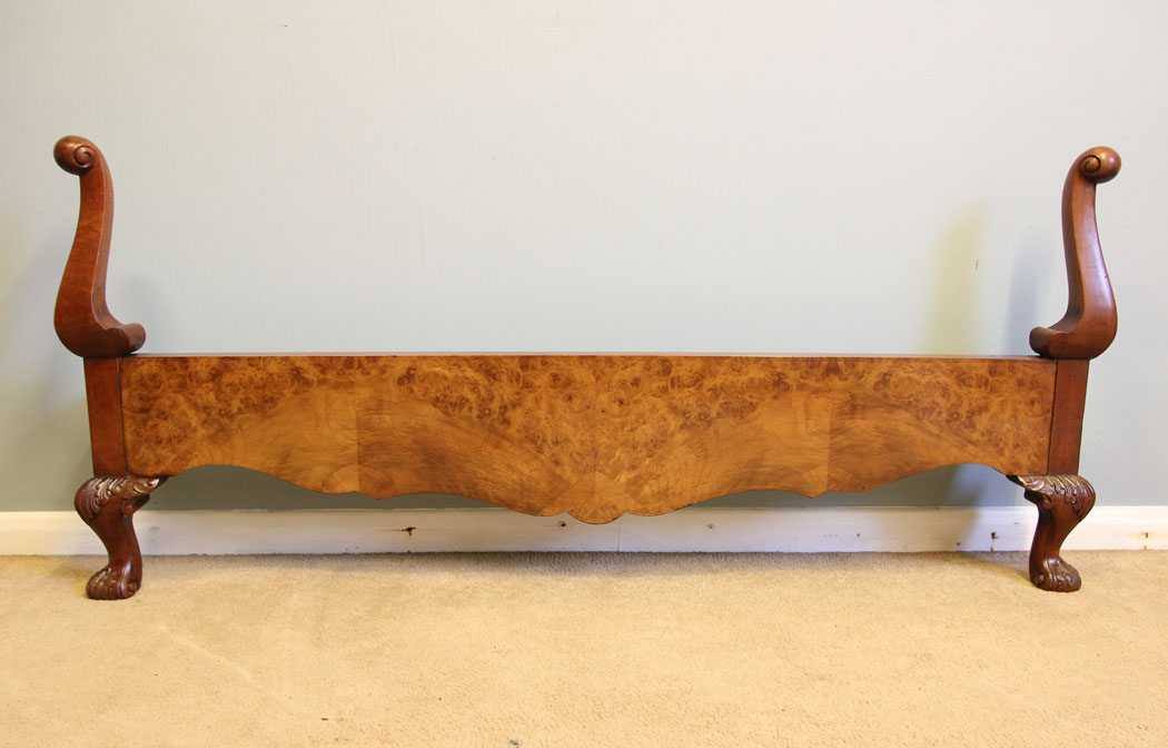 12185r4 Antique Burr Walnut Double Bed,