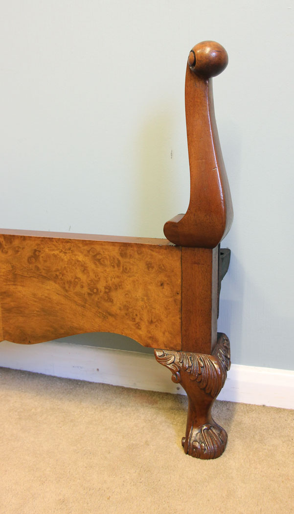 12185r6 Antique Burr Walnut Double Bed,