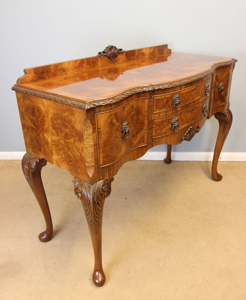 12188r2 Antique Burr Walnut Sideboard Serving Table,
