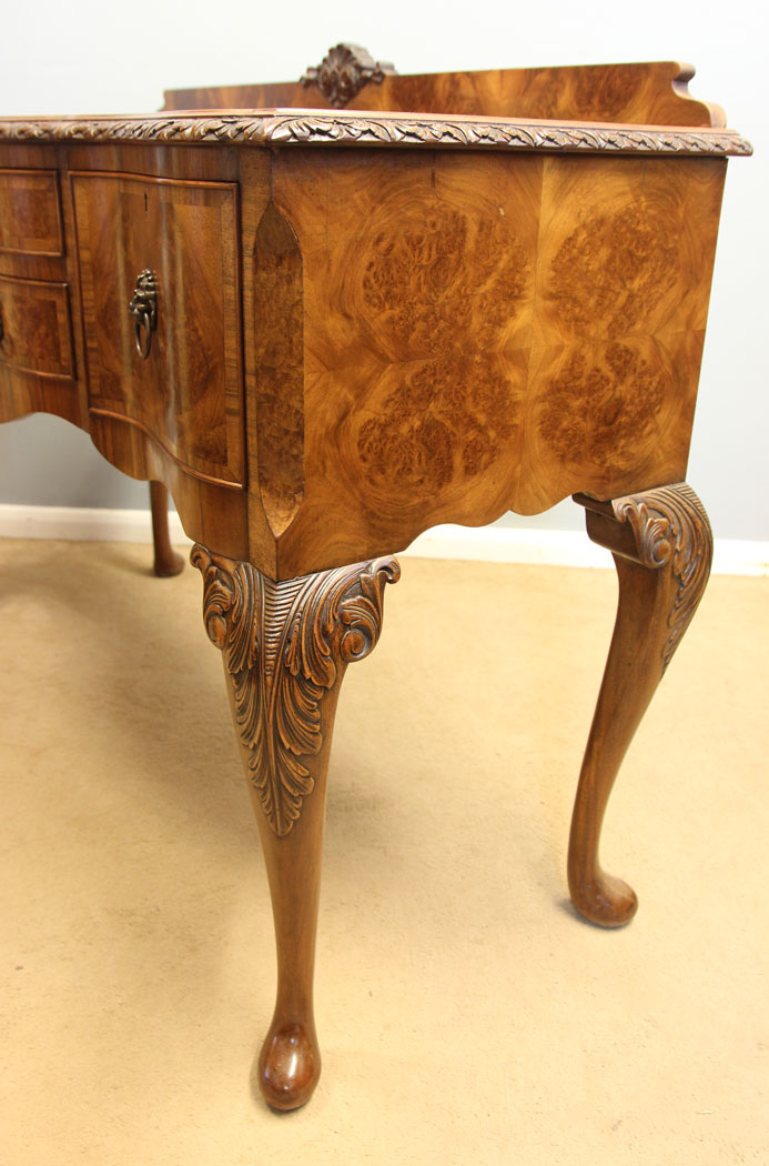 12188r4 Antique Burr Walnut Sideboard Serving Table,