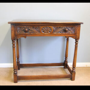 Antique Oak Hall Side Table,