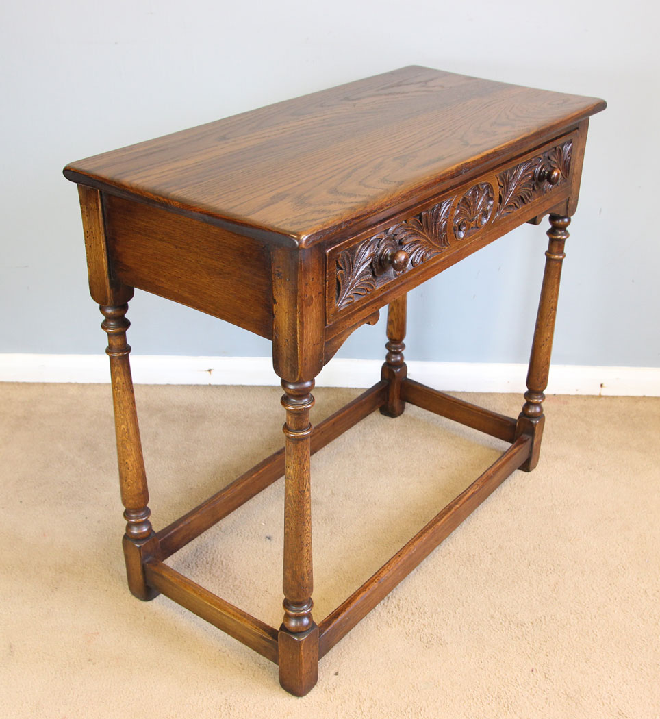 12191r2 Antique Oak Hall Side Table,