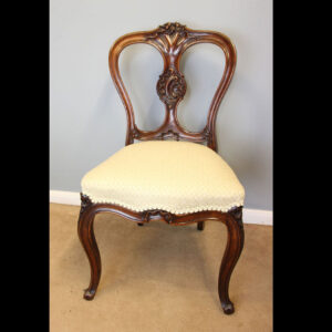 Antique Victorian Walnut Balloon Back Occasional Side Chair.