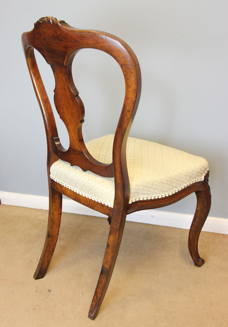 12199r4 Antique Victorian Walnut Balloon Back Occasional Side Chair,