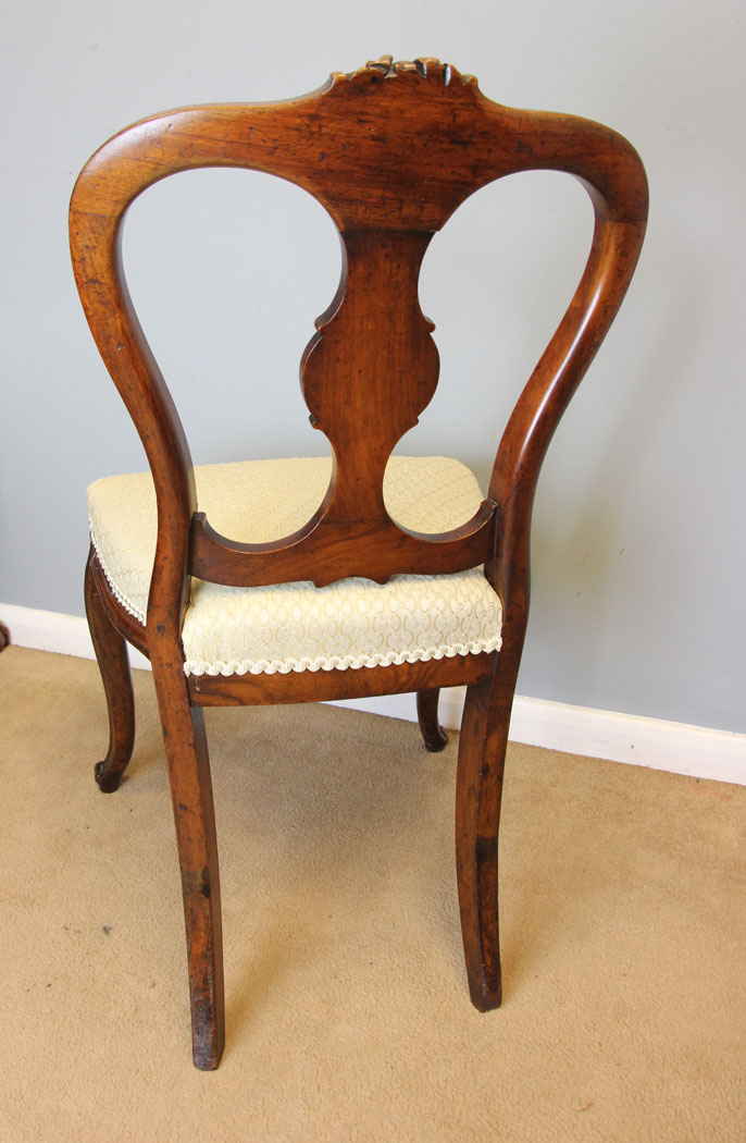 12199r5 Antique Victorian Walnut Balloon Back Occasional Side Chair,