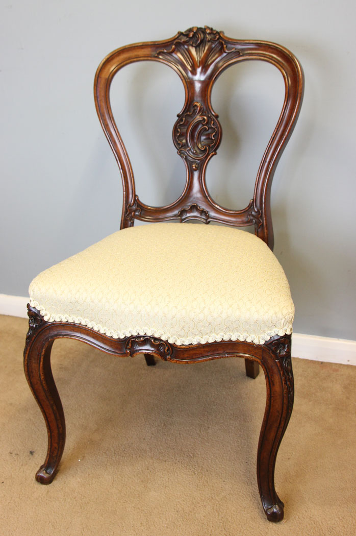 12199r6 Antique Victorian Walnut Balloon Back Occasional Side Chair,