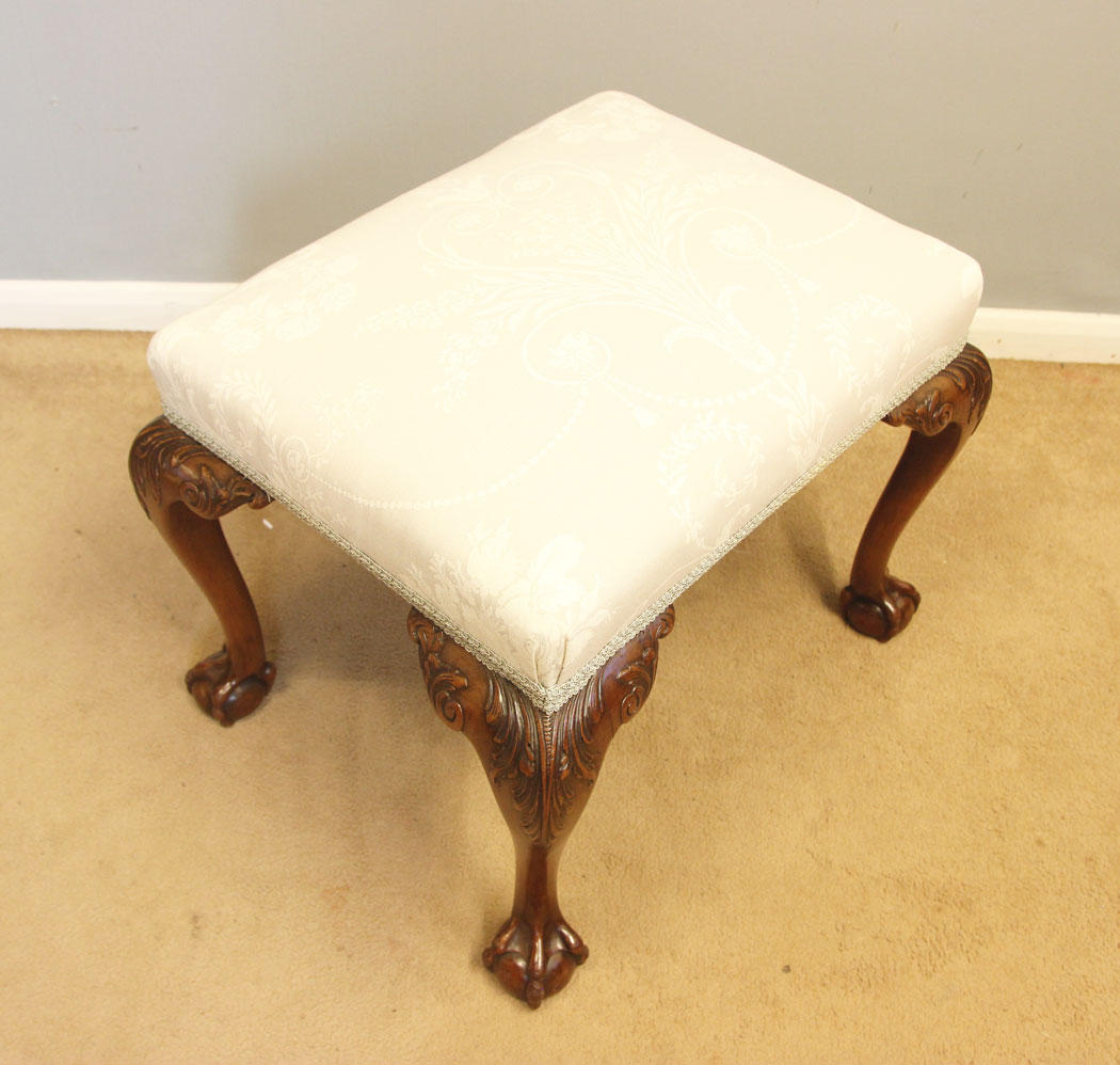 12202r8 Antique Carved Chippendale Style Dressing Stool,