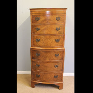Georgian Style Burr Walnut Chest on Chest Drawers