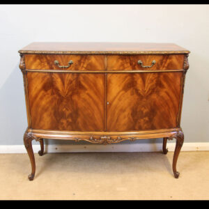 Antique Figured Mahogany Bow Front Small Sideboard