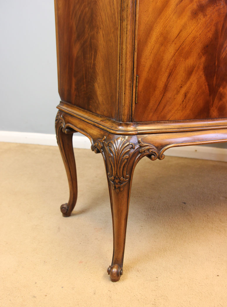 12210r10 Antique Figured Mahogany Side Cabinet, Sideboard,