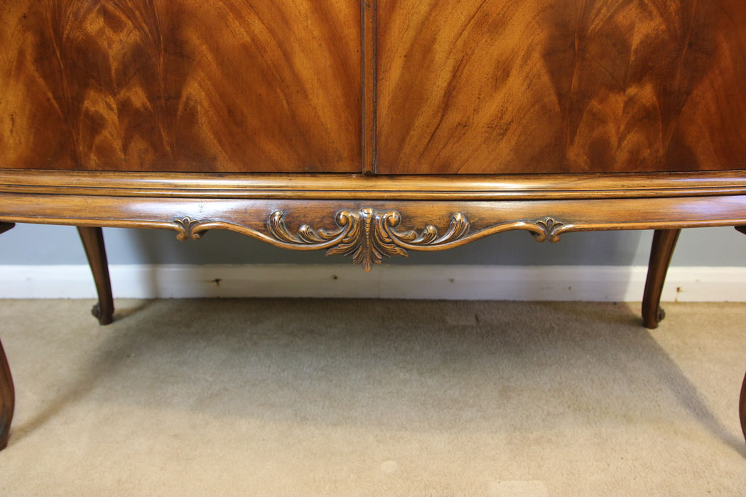12210r9 Antique Figured Mahogany Side Cabinet, Sideboard,