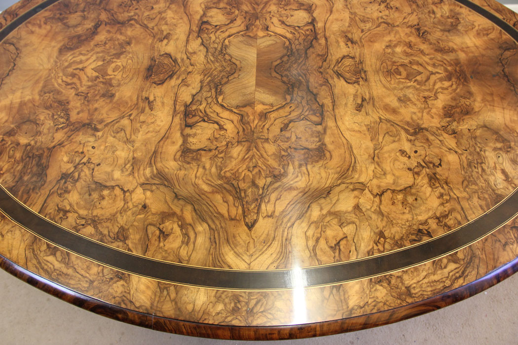 12211r4 Antique Victorian Burr Walnut Coffee Table,