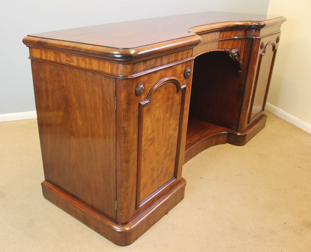 12213r2 Antique Victorian Mahogany Breakfront Chiffonier Sideboard Base,