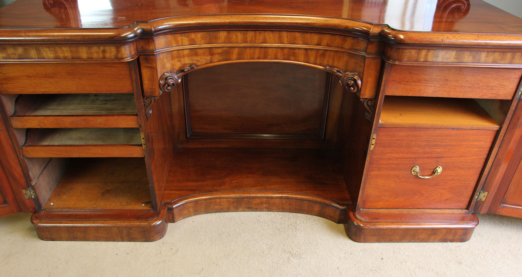 12213r20 Antique Victorian Mahogany Breakfront Chiffonier Sideboard Base,