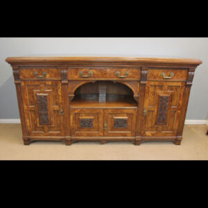 Antique Aesthetic Pollard Oak Walnut Sideboard Dresser Base