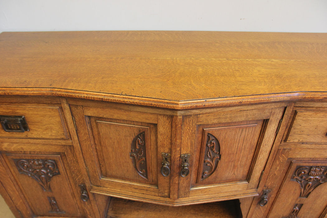 12217r12 Antique Oak Arts & Crafts Sideboard Dresser Base,
