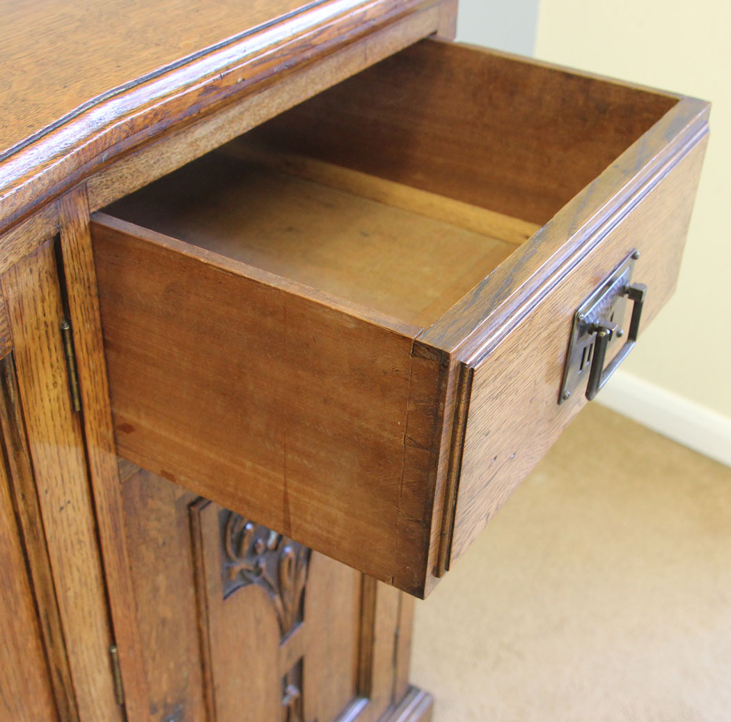12217r13 Antique Oak Arts & Crafts Sideboard Dresser Base,