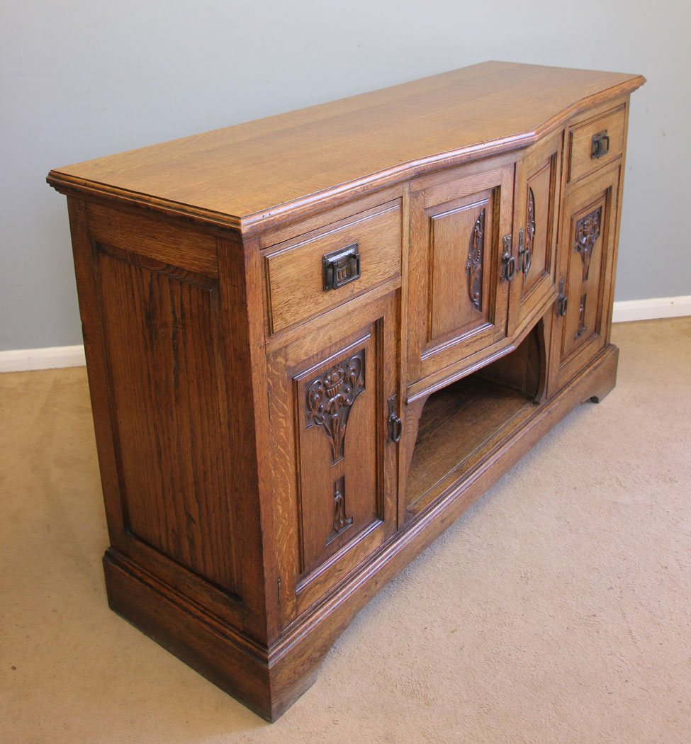 12217r16 Antique Oak Arts & Crafts Sideboard Dresser Base,