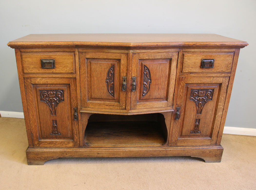12217r2 Antique Oak Arts & Crafts Sideboard Dresser Base,