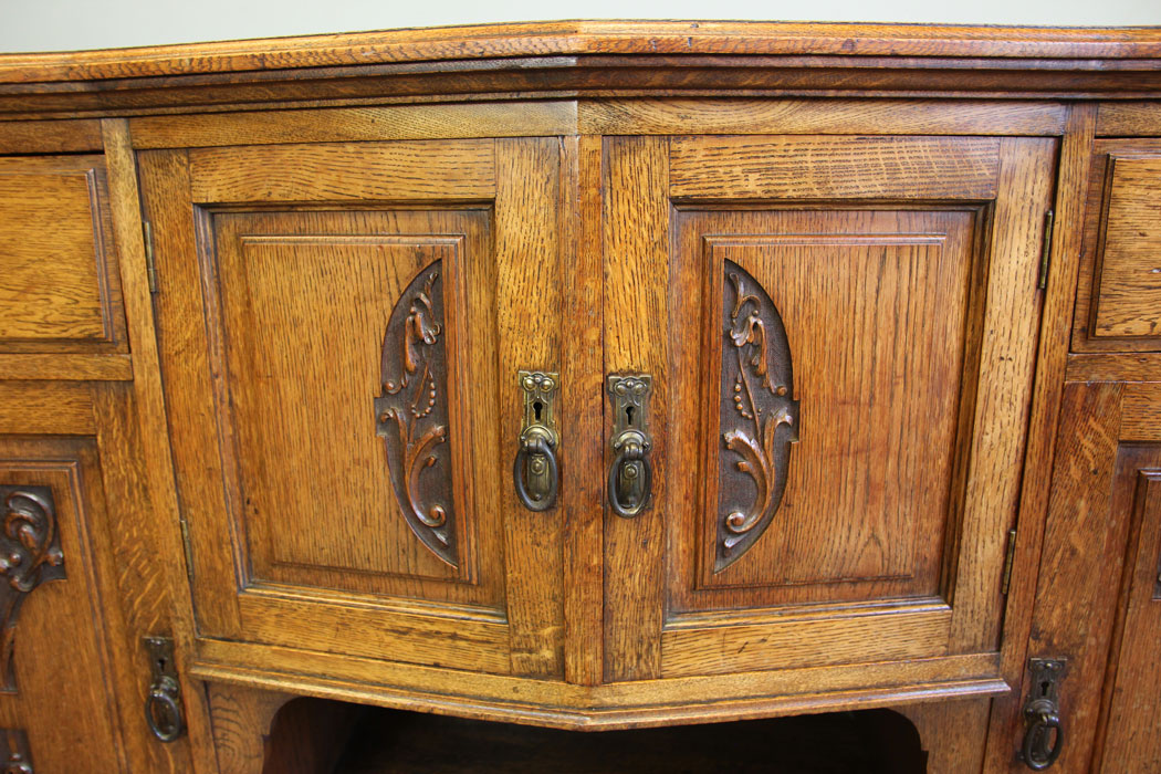 12217r3 Antique Oak Arts & Crafts Sideboard Dresser Base,