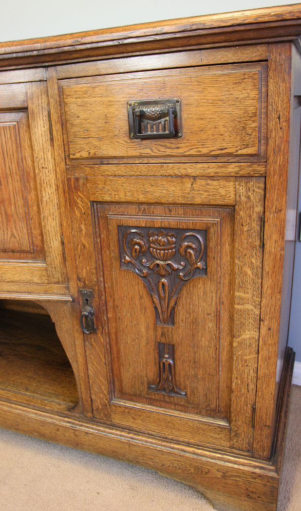 12217r4 Antique Oak Arts & Crafts Sideboard Dresser Base,
