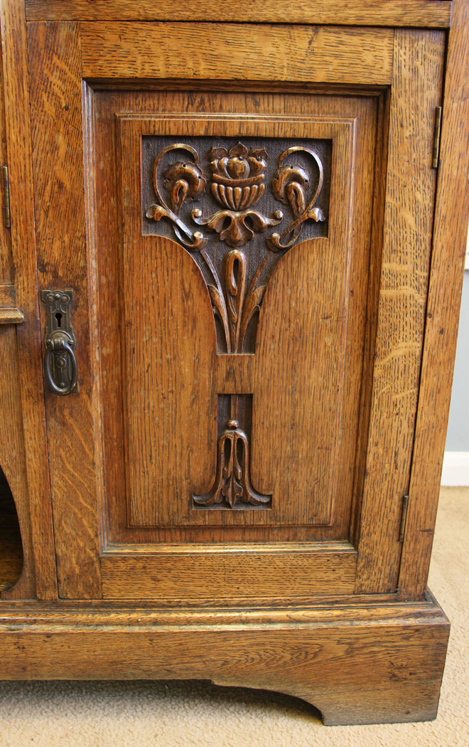12217r5 Antique Oak Arts & Crafts Sideboard Dresser Base, - Copy