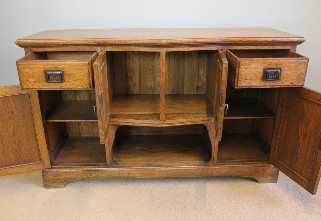 12217r8 Antique Oak Arts & Crafts Sideboard Dresser Base,