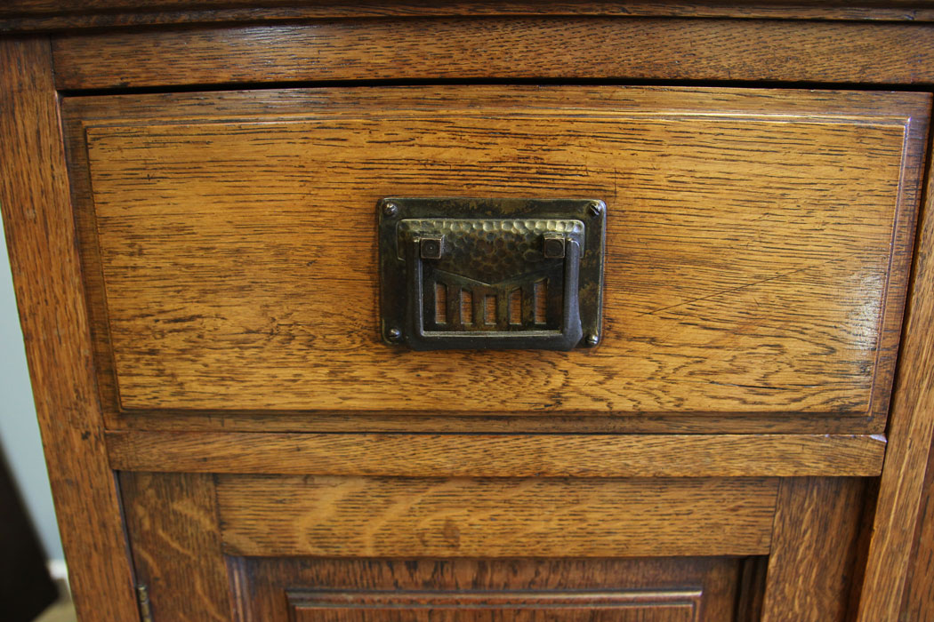 12217r9 Antique Oak Arts & Crafts Sideboard Dresser Base,
