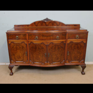Antique Bow Fronted Burr Walnut Sideboard / Server.