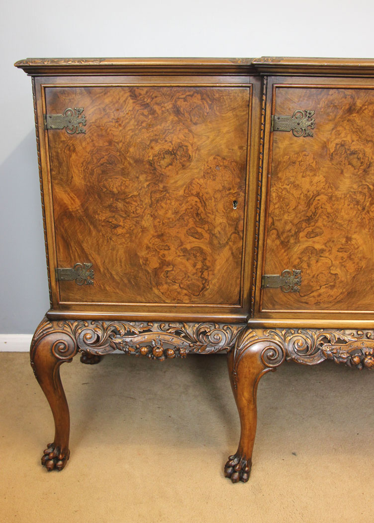 12222r12 Quality Burr Walnut Antique Sideboard Server,