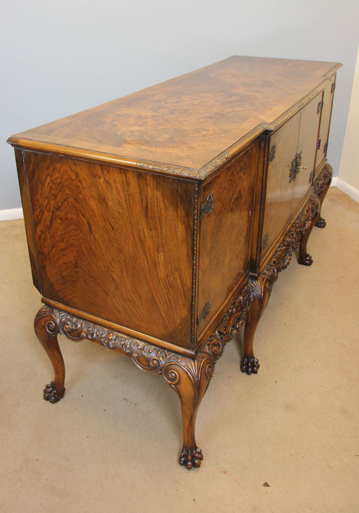 12222r2 Quality Burr Walnut Antique Sideboard Server,