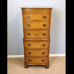 20th Century Burr Walnut Chest on Chest of Drawers