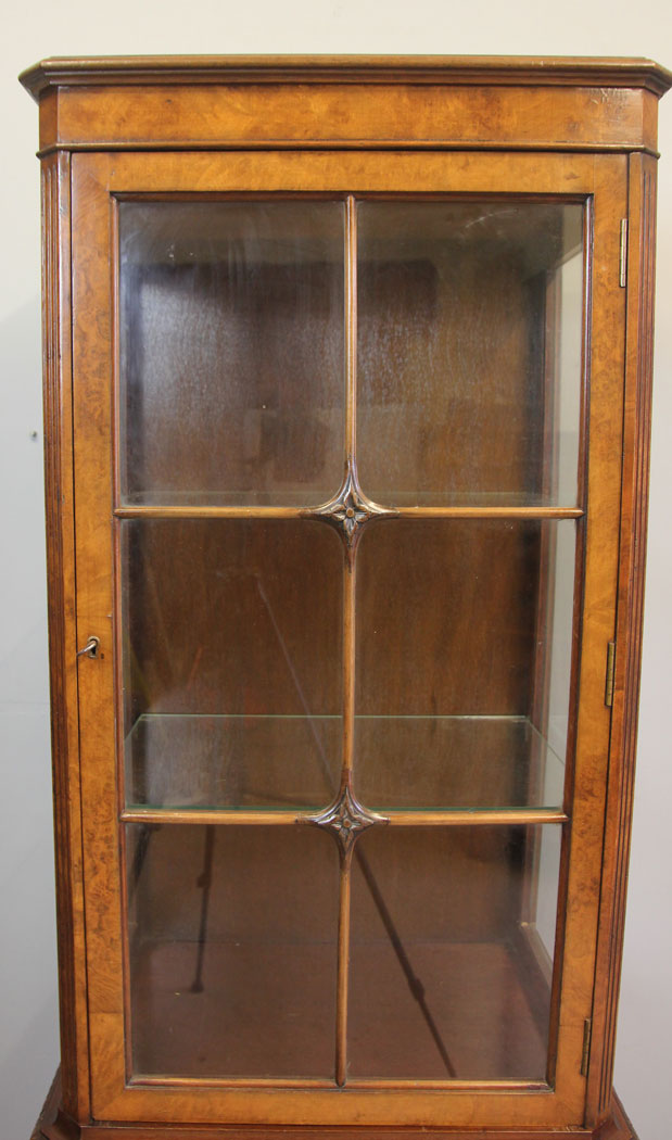 12232r9 Slim Walnut Antique China Display Cabinet,