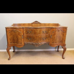 Burr Walnut Antique Serpentine Front Sideboard Server