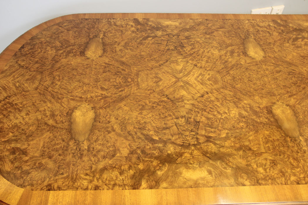12236r9 Burr Walnut Antique Dining Table,