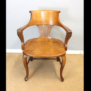 Antique Oak Office Armchair Desk Chair