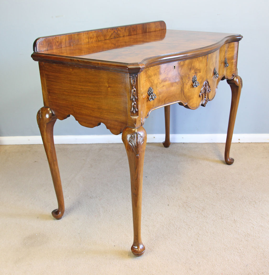 12240r4 Antique Burr Walnut Console Side Table,
