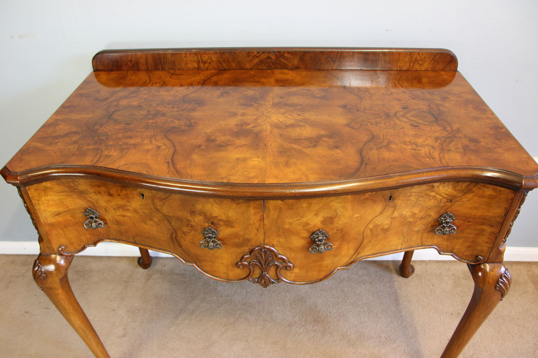12240r7 Antique Burr Walnut Console Side Table,
