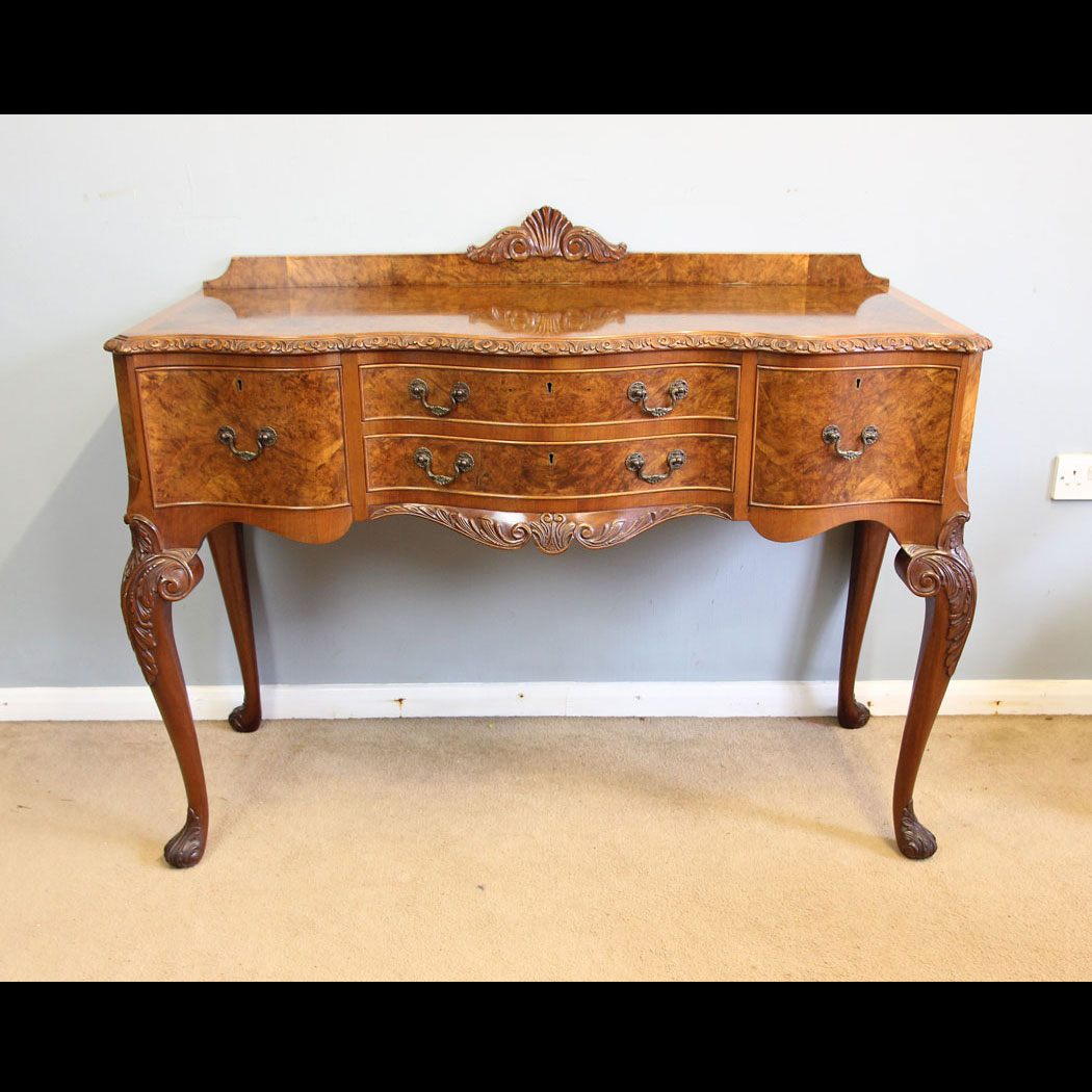 12241r01 Quality Antique Burr Walnut Side Table, Quality Antique Burr Walnut Side Table