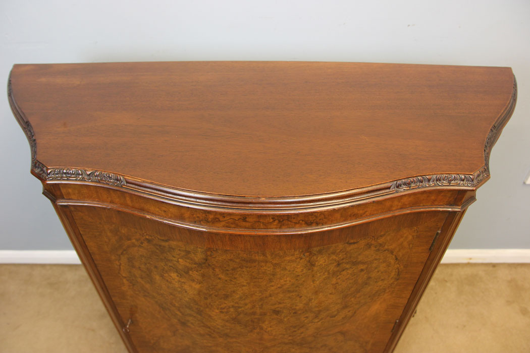 12243r4 Antique Burr Walnut Sideboard Side Cabinet,