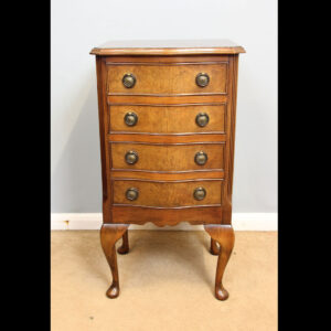 Burr Walnut Bedside Chest of Drawers