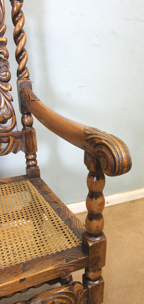 12250r9-Set-Eight-Antique-Jacobean-Style-Walnut-Dining-Chairs,-