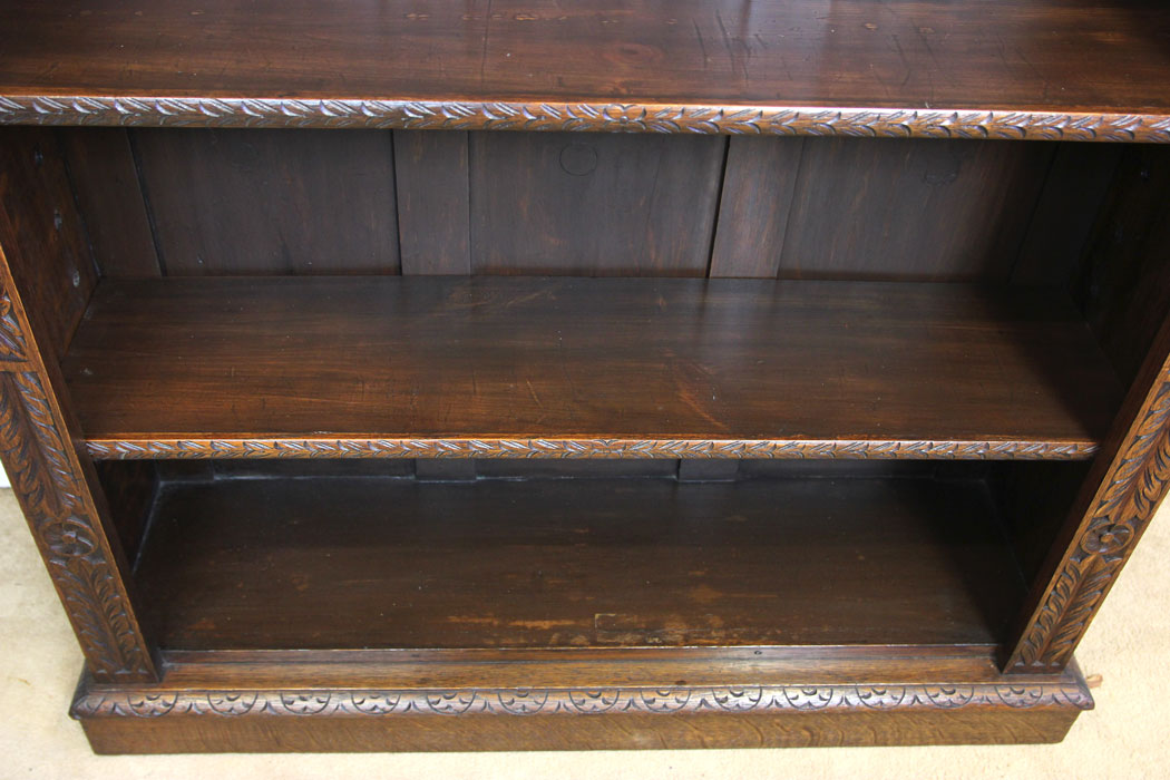 12252r8 Antiqie Carved Oak Open Bookcase,