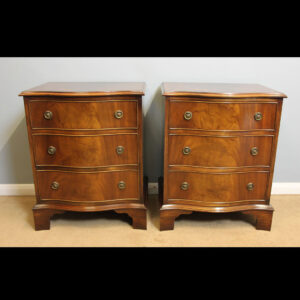 Pair Georgian Style Mahogany Beside Cabinets Chests of Drawers.