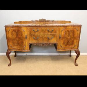 Burr Walnut Antique Serpentine Front Sideboard Server