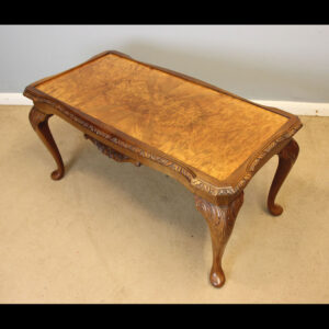 Queen Anne Style Burr Walnut Coffee Table